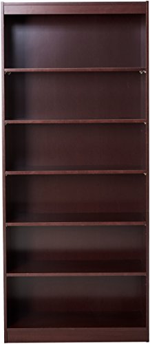 Lorell 6-Shelf 36 X 12 X 84-Inch Panel End Hardwood Veneer Bookcase, Mahogany #TOP1