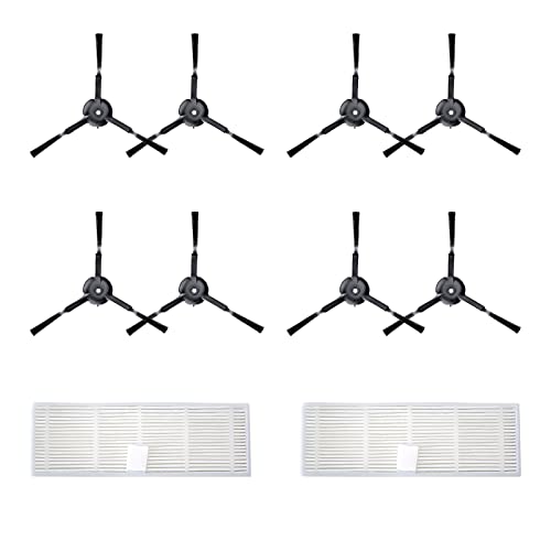 Uoni Kit d'accessoires compatible avec les pièces aspirateur robotique V980 Plus 8 brosses latérales et 2 filtres HEPA (accessoires 3) Cover