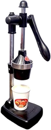Image of Aluminium Manual Citrus Fruit Juicer, Cold Press Hand Juicer and Squeezer for Fruits and Vegetables, Black, Made in India