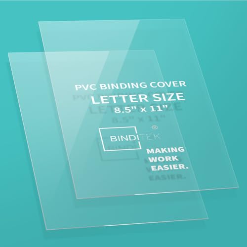 Image of Binditek 10 Mil PVC Binding Covers, 8.5 x 11 Inches, Clear, 200 Pack