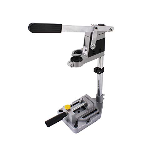 Image of HFS(R) Adjustable Drill Press Rotary Tool Workstation Stand Universal Bench Clamp Support Tool for Hand Drill Single Hole Installation (Aluminum)