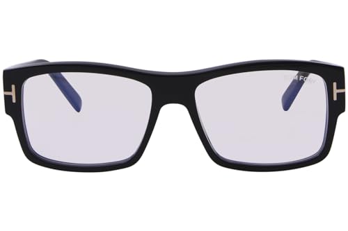 Image of Tom Ford FT5941-B 001 Eyeglasses Shiny Black /Blue Block Full Rim 55mm