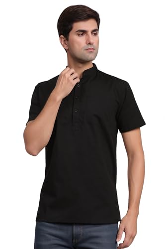 Image of SKAVIJ Men's Cotton Tunic Casual Short Kurta Top Regular Fit