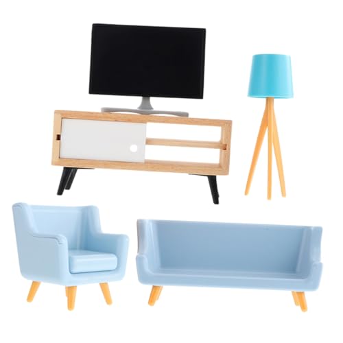 CHICAMPERA ミニチュア家具 テレビ台付きミニリビングルーム装飾 模型用ミニキャビネット 向けインテリア 小型ハウス用品 点