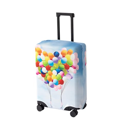 Image of HOKIPO 220gsm Durable and Washable Suitcase Covers for Trolley Suitcase, Medium (21-22inch) - Balloon Drift (AR-6344-D12)