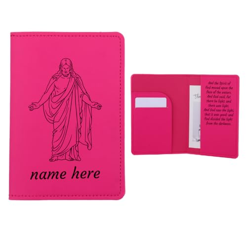 Zakally Personalized Leatherette LDS Temple Recommend Card Holder with Name,Custom Name Temple Ordinance Card Holder Gift Religious Followers
