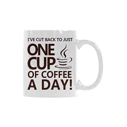 Taza de cerámica blanca de 11 oz para café o té miniatura 1