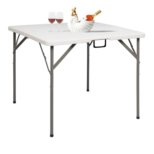 Bonnlo Klapptisch, Gartentisch Wetterfest, Balkontisch Klappbar, Tragbarer Mehrzwecktisch als Esstisch, Grilltisch, Campingtisch & Beistelltisch Outdoor, Tragkraft bis zu 150 kg, 86 x 86 x 74 cm, Weiß Bonnlo Klapptisch, Gartentisch Wetterfest, Balkontisch Klappbar, Tragbarer Mehrzwecktisch als Esstisch, Grilltisch, Campingtisch & Beistelltisch Outdoor, Tragkraft bis zu 150 kg, 86 x 86 x 74 cm, Weiß