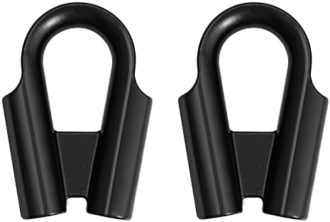 2 Pack Stainless Steel Wire Rope Tube Thimble Cable Thimbles with Gusset (Black, 3/8 inch)