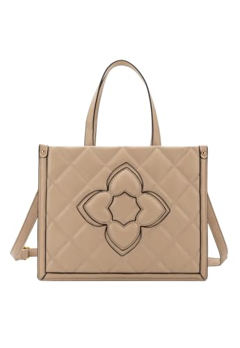 Lenna's Bolsa de Mão e Transversal Feminina Shopper Bag Tiracolo Bege