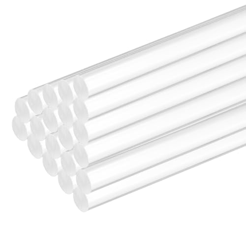 MECCANIXITY 25 Pcs Acrylic Round Rods 5/16" x 12" Clear Acrylic Dowel Rods Sticks Plastic Sticks Strip for Model Making DIY Crafts Lighting Gardening Decorations - 8mm x 300mm