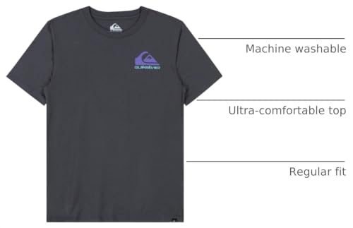 Image of Quiksilver Boys' Short Sleeve Logo Graphic T-Shirt, Soft & Comfortable, Regular Fit