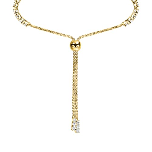 18K White/Yellow Gold Plated Silver Tennis Bracelet With 1.70/3.60 TCW Moissanite (D Color,Round Brilliant, VVS Clarity) Bracelet For Women, Gift For Her, Jewelry For Women Comes With Gift Box2