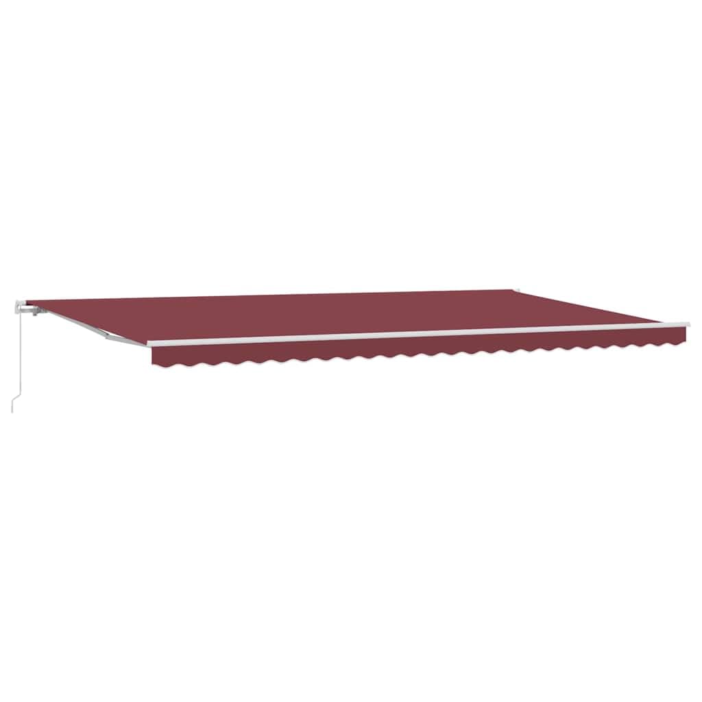 Auvent manuel bordeaux haut de gamme en aluminium et tissu PU