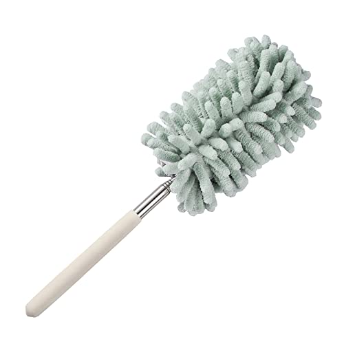 Image of Green Retractable Microfiber Duster for Cleaning Extendable Washable Hand Duster Feather Duster Cleaning Tool for Cleaning Office, Car, Window, Computer, Air Condition