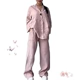 Photo Gallery umyuoany completo casual da donna con scollo a v, in cotone e lino, set da 2 pezzi, top con maniche a 3/4, pantaloni a gamba larga con tasche (rosa 2, xl), rosa 2, xl Photo Gallery umyuoany completo casual da donna con scollo a v, in cotone e lino, set da 2 pezzi, top con maniche a 3/4, pantaloni a gamba larga con tasche (rosa 2, xl), rosa 2, xl