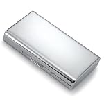 Cigarette Case Victorian Style Metal Holder for Regular, King and 100\'s Size Pocket Protective Security Wallet (PLN-S100, Silver)