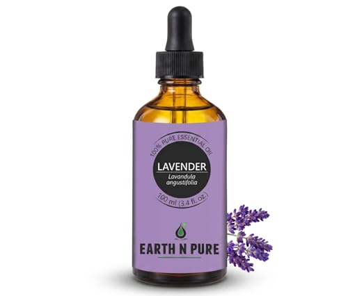 Image of Earth N Pure Lavender Essential Oil | Steam Distilled | Relaxation, Sleep & Soothed Skin | Pure & Undiluted | Vegan & Cruelty-Free | 100ml