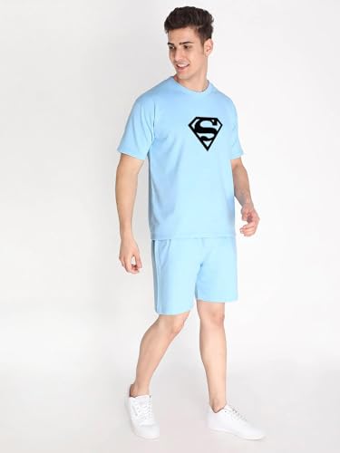 Image of Vogaan Men's T-Shirt and Shorts Set | Pyjama Set for Men | Co-ord Set | Cotton Printed Top & Shorts Night Suits Set