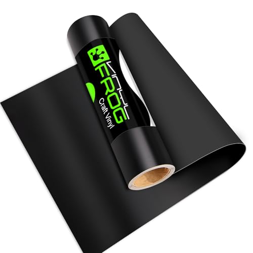VINYL FROG Black Permanent Vinyl Matte Self Adhesive Vinyl Roll 12'' x 10ft Craft Vinyl for Mug Cup Window Home Decors