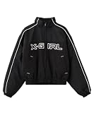 エックスガールロゴエンブロイダリージャケット X-girl LOGO EMBROIDERY JACKET 105254021008 BLACK S