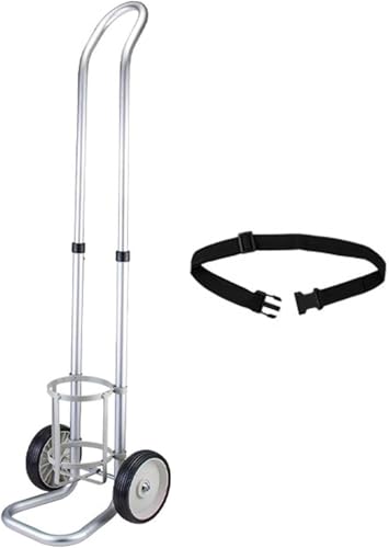Stojak na butle gazowe Stojak na butle tlenowe, Wózek na butle gazowe, Uchwyt na zbiornik cylindra Aluminiowy Wózek Dolly do Zbiornika Tlenu, Lekki Uchwyt Na Butlę Gazową (Średnica: 146mm)