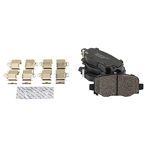 Image of TRQ Rear Brake Pad and Rotor Set Ceramic G Coated Rotors Calipers Compatible with 2016-2020 Jeep Cherokee