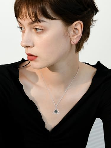 Tahitian Black Classic Necklace For Women 925 Sterling Silver Black Preal Pendant Classic Jewelry Gift For Wife Mom Girlfriend Christmas, Valentine's Day, Mother's Day Gift Jewelry2