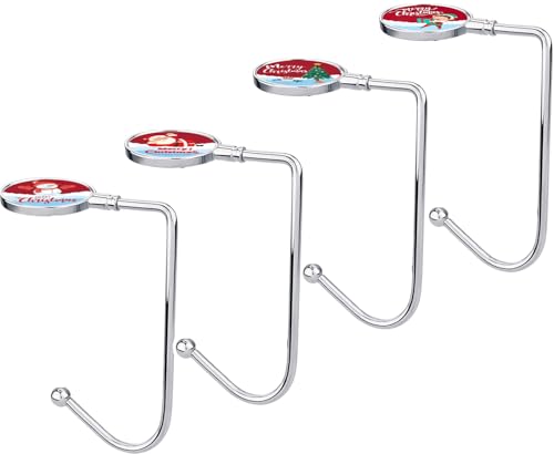 AmazonBasics Lightweight Metal Stocking Hangers for Mantel, Non-Slip Christmas Stocking Holders, Set of 4 (Multi Style)