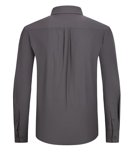 Alex Vando Mens Button Down Shirts Two Pockets Long Sleeve Casual Dress Shirt for Men