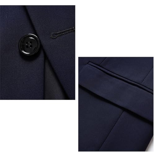 Mens Solid Color Business Suit Jacket Two Button Slim Fit Blazer Prom Wedding Dress Coat4