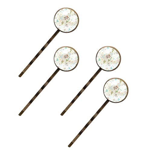 Barrettes à cheveux femme lot de 4 accessoires coiffure à motif floral et oiseau chic