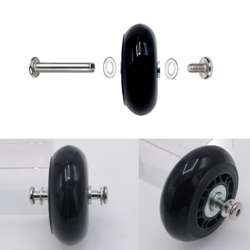 75 x 24mm Luggage Wheels Replacement, 2Pcs Rubber Suitcase Swivel Caster Wheels Repair Kit, Sturdy Smooth Rolling for Carry-on Roller Bag, Trolley, Travel Case4