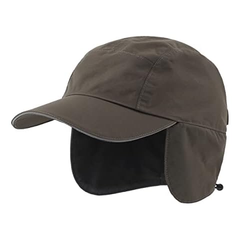 Magracy Mens Waterproof Winter Visor Hat Fleece Lined Baseball Cap with Ear Flaps Skiing Army Green Cover