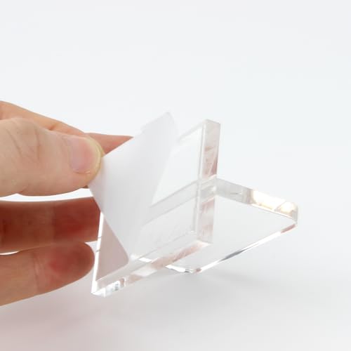 Image of 6Pcs Clear Acrylic Aquarium Lid Handles Fish Tank Cover Handle | Transparent Pull Handle with Adhesive Sticker, Rectangle Aquarium Tank Lid Replacement Handle for Aquarium Fish Cover Holder