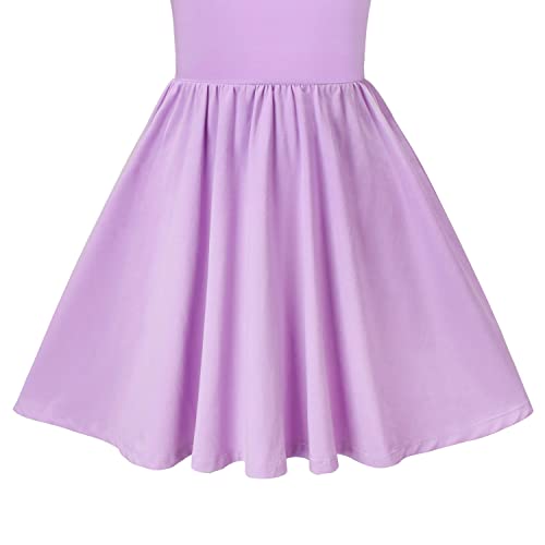Image of Sunny Fashion Girls Dress Colorful Striped Knitted Cotton Stretch School