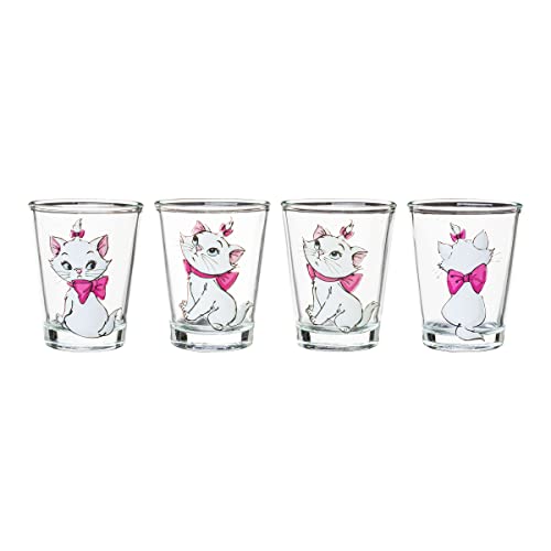 Silver Buffalo Disney Aristocats Featuring Marie 4 Pack Mini Glasses, 1.5 Ounces