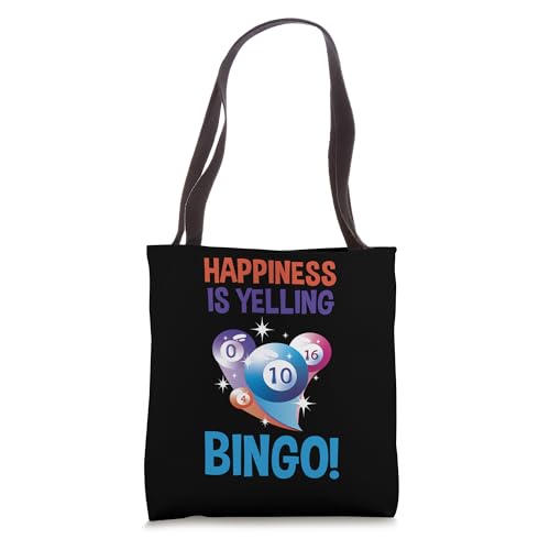 Bingo Happiness Is Yelling Bingo Balls Lucky Tote Bag miniatura 1