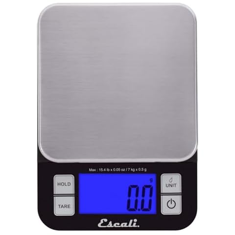 Escali Nutro Digital Food Scale, Multi-Functional Kitchen Appliance, Precise Weight Measuring and Portion Control, Baking and Cooking Made Simple, Stainless Steel Platform, Black, 1 Unit Cover