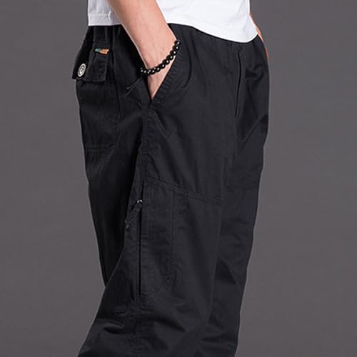 WENKOMG1 Men's Pants, Hiking Tactical Stretch Military Combat Work Pants with Pockets, L-6XL4