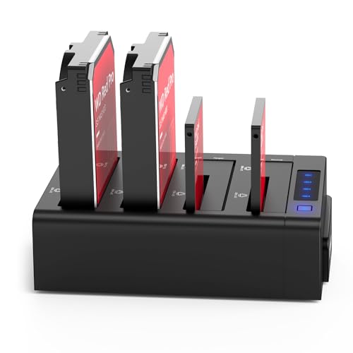 ORICO 4 Bay External Hard Drive Docking Station USB 3.0 to SATA I/II/III for 2.5''/3.5'' HDD SSD with Hard Drive Clone Function Slope Design Support UASP [4 x...