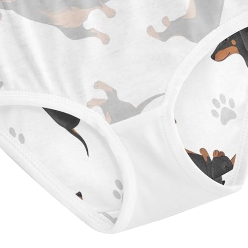 Cute Dachshund Dogs White Toddler Girl Underwear, Panties for Girls, 2T–8 Years4