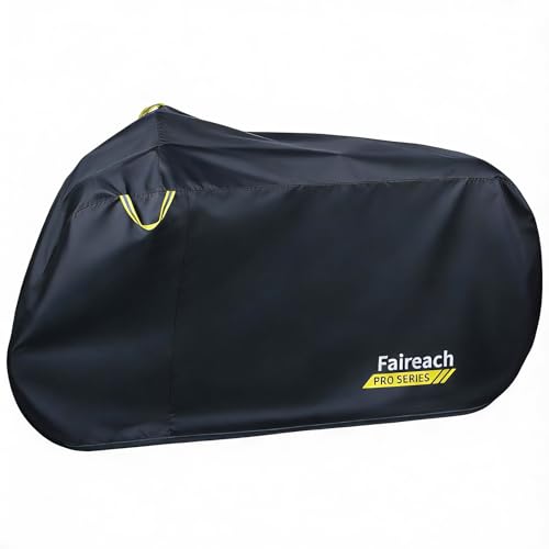 Faireach Funda para Bicicleta Exterior para 1 2 Bicicletas,Oxford Cubierta Protector Impermeable contra Lluvia UV Polvo para Montaña Carretera con Cinturón,200x110x70cm 420D Negro