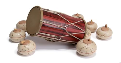 image for The Great Indian Bazaar Small 10 x 6 Inch Compact Dholak Drum Set, Han