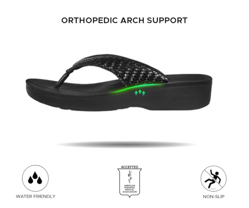 Image of AEROTHOTIC Original Orthotic Comfort Thong Style Flip Flops Sandals for Women with Arch Support for Comfortable Walk