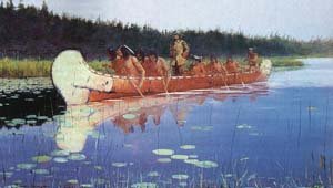Peinture à l'huile The Great Explorers par Frederic Remington reproduction sur toile 12x16 pouces