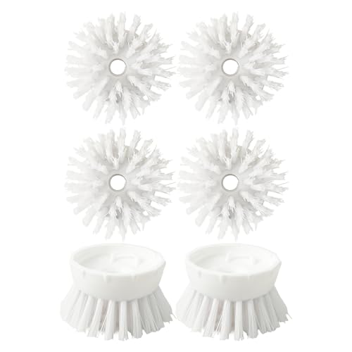 Image of 6 Pcs Palm Brush for OXO Dish Brush Refill Head, Replacement Scrubbrush Compatible with OXO Steel Soap Dispensing Palm Refills, Kitchen Scrub for Cleaning, Dish Scrubber Replacement (Round)