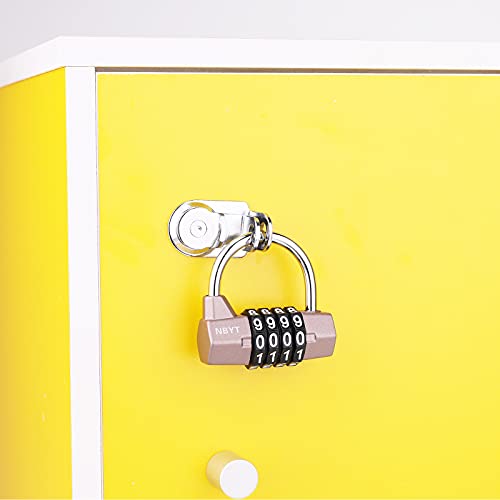 Image of 4 Digit Combination Lock, Portable, Silver, 2 inch Wide Lock Body, 5 /16 inch Shackle, Provides Protection and Security