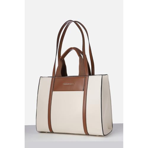 Image of Van Heusen Women's Tote Bag| Brown Contrast Lining | Fits Upto 13 Inch Laptop | Office Bag for Work