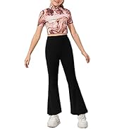 Aurgelmir Kids Casual High Waisted Flare Pants for Girls Cute Workout Dancing Yoga Bell Bottoms L...